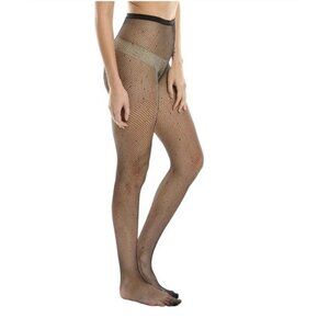 Stems Crystal Fishnet Pantyhose Black ( O/S )